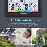 Newentor Q5 profesjonalna stacja pogodowa kryty odkryty cyfrowy wyświetlacz prognoza wilgotności higrometr temperatura 3 czujnik Auto 4